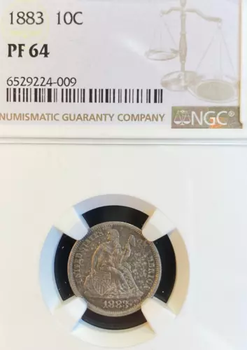 1883 Seated dime 10c  NGC PF 64 A real beauty- looks Cameo to me, stunning!