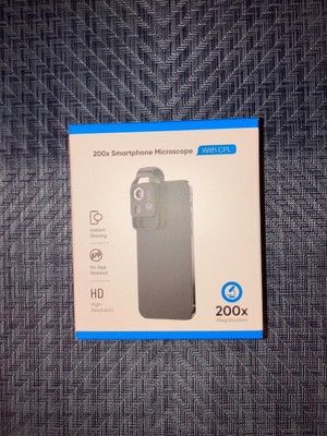 Nanozoom magnifier for mobile phone camera, like a portable microscope 200X zoom