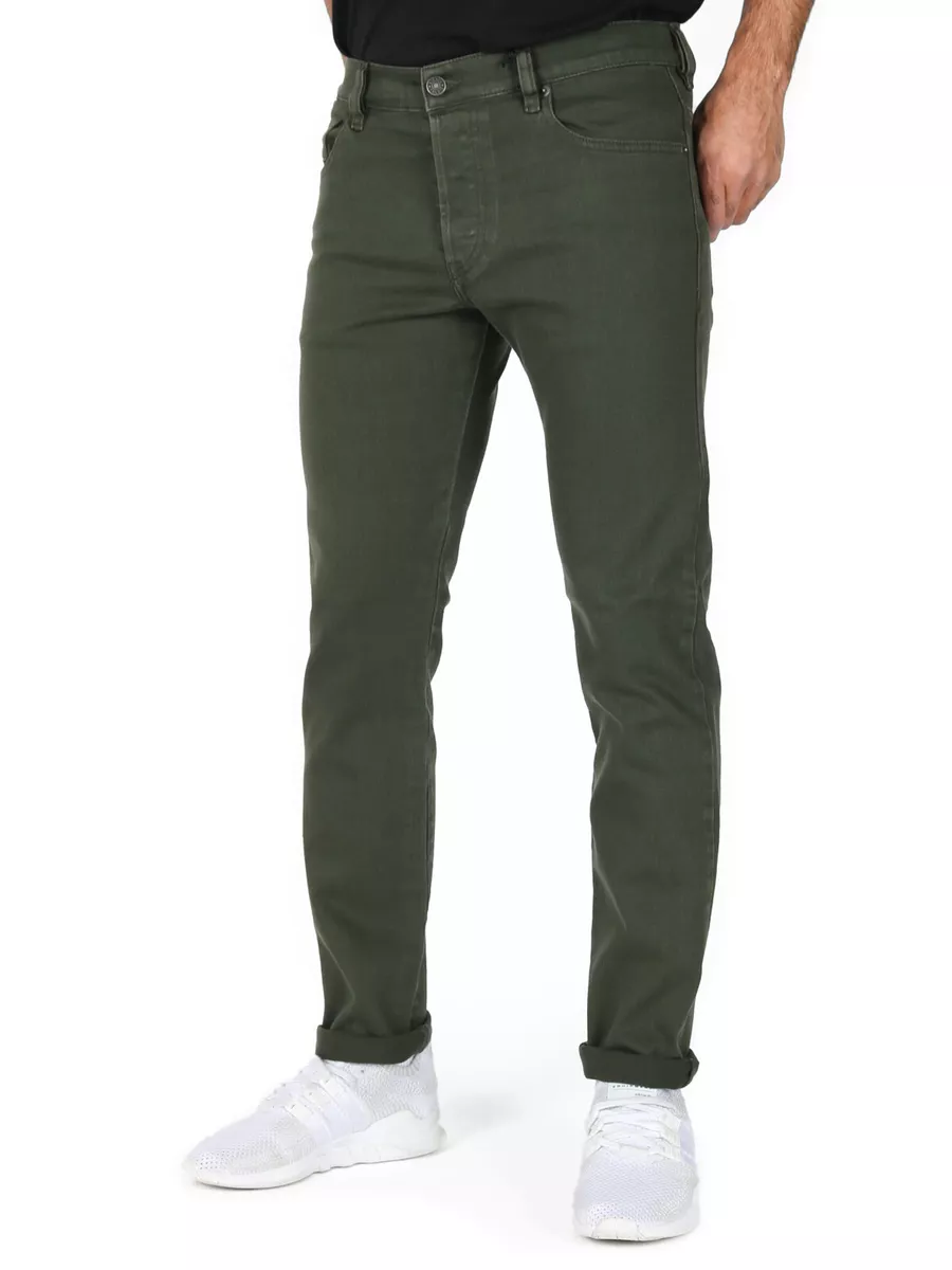 Diesel Mens Slim Tapered Fit Stretch Jeans Dark Green D Yennox
