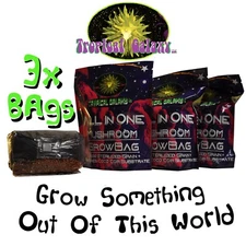 3x All In One Mushroom Grow Bags - Dung Lovers Bulk Substrate w/ Injection Port