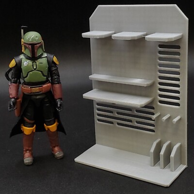 CUSTOM GUN RACK STORAGE SHELF  3.75'' 1:18 STAR WARS GI JOE FIGURE DIORAMA (G13)