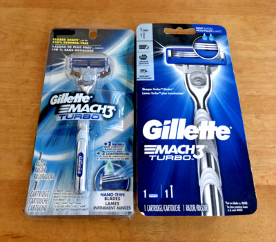 2 Gillette Mach3 Turbo Razor & 1 Cartridge