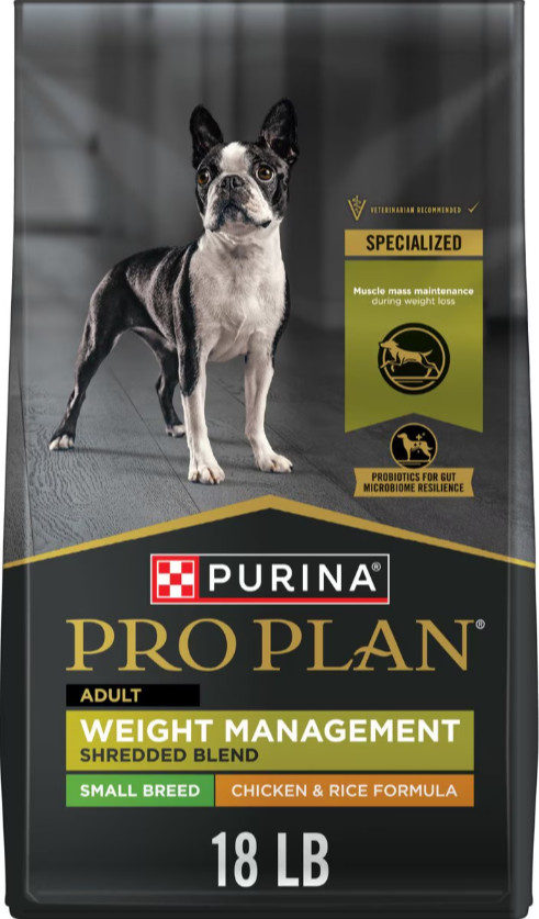Purina Pro Plan Weight Management Chicken Adult Small Breed Dry Dog Food, 18-lb