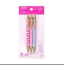 Yoobi X Barbie 3 Pack Ballpoint Pens New/Sealed