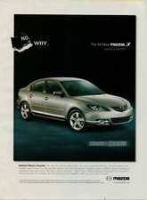 2004 Mazda 3s Silver Sedan Way Zoom-Zoom Poster Car Auto Vintage Print Ad