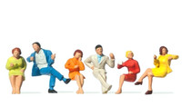 Preiser 14103 Sitzende Personen 6 Figuren H0 1:87 Handbemalt Neu + OVP