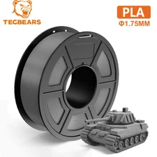 TECBEARS PLA 3D Printer Filament Bundle 1KG 1.75mm ±0.02 PLA Filament Gray