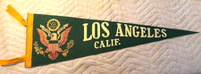 VINTAGE 1940s U.S. ARMY AIR FORCE BASE LOS ANGELES PENNANT 28" WWII CALIFORNIA