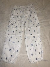 Womens PINK Small Cargo Pants. Wide Leg. Baggy