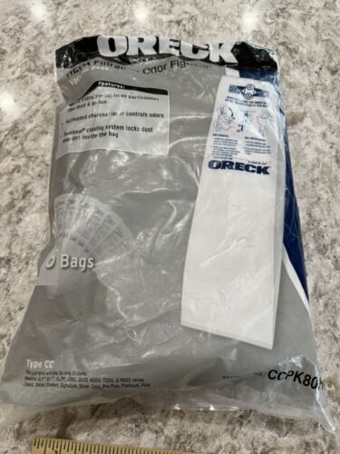 ORECK HEPA Filtration Odor Fighting Vacuum Bags CCPK80H Type CC 8 Bags SEALED - Picture 1 of 4