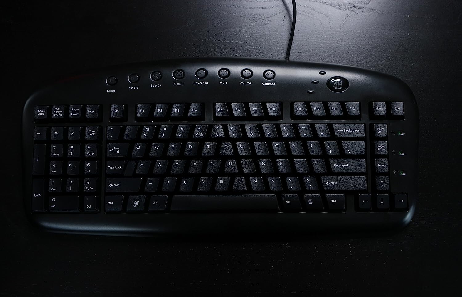 A4Tech Left Handed Ergonomic Wired Keyboard KBS-29 - Black - [LN]&trade;