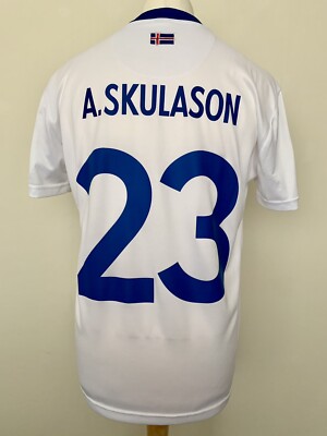 Maillot Extérieur Islande 2015-2016 – Skulason – Porté Match Et Signé – Erreà – Taille M