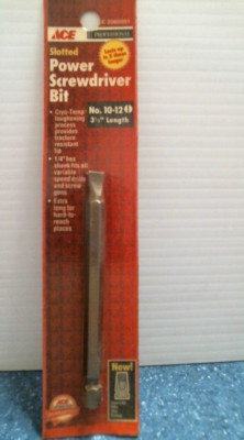ACE Slotted Power Screwdriver Bit #10-12  (260051)  FS