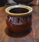 Hull Brown Drip Pottery Sugar Bowl With No Lid