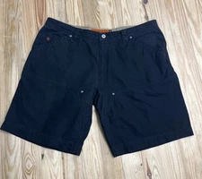 Jesse James Workwear Shorts Washed Duck Mid Weight Canvas Loop Black Men's 42