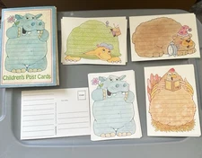 "CURRENT" Children's Postcards Stationery set 4 animals vintage 1990s