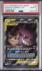 2019 POKEMON SUN & MOON TEAM UP #165 FULL ART/GENGAR & MIMIKYU GX PSA 10