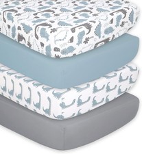 4-Pack Fitted Crib Sheet Set - Super Soft  Breathable Baby Boy Crib Sheets,