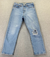 Levi  s Premium Wedgie Straight Jeans Women's Sz 25x26 Light Wash Button Fly