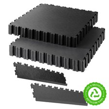 Klikflor RX500 Garage Floor Tiles 108 Pack Rubber Mat Interlocking Black Kit UK