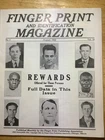 1932 RARE Finger Print magazine ~ Rewards Offered For Most Wanted ~ Forensics.