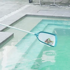 Premium Pool Leaf Skimmer with Adjustable Aluminum Pole and Fine Mesh Net