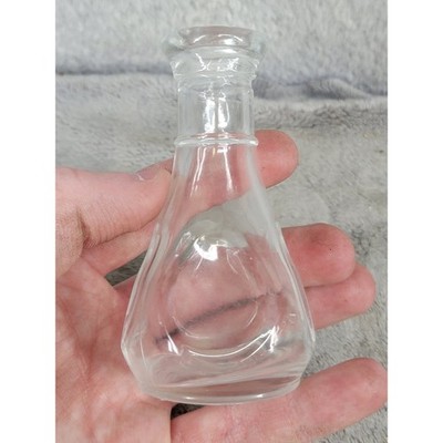 Small Clear Glass Bottle Essence Vial Collectible Mexico 3.5''