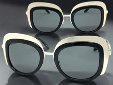 EXAGGERATED Classic Funky Vintage Retro SUNGLASSES Unique Black Silver Frame