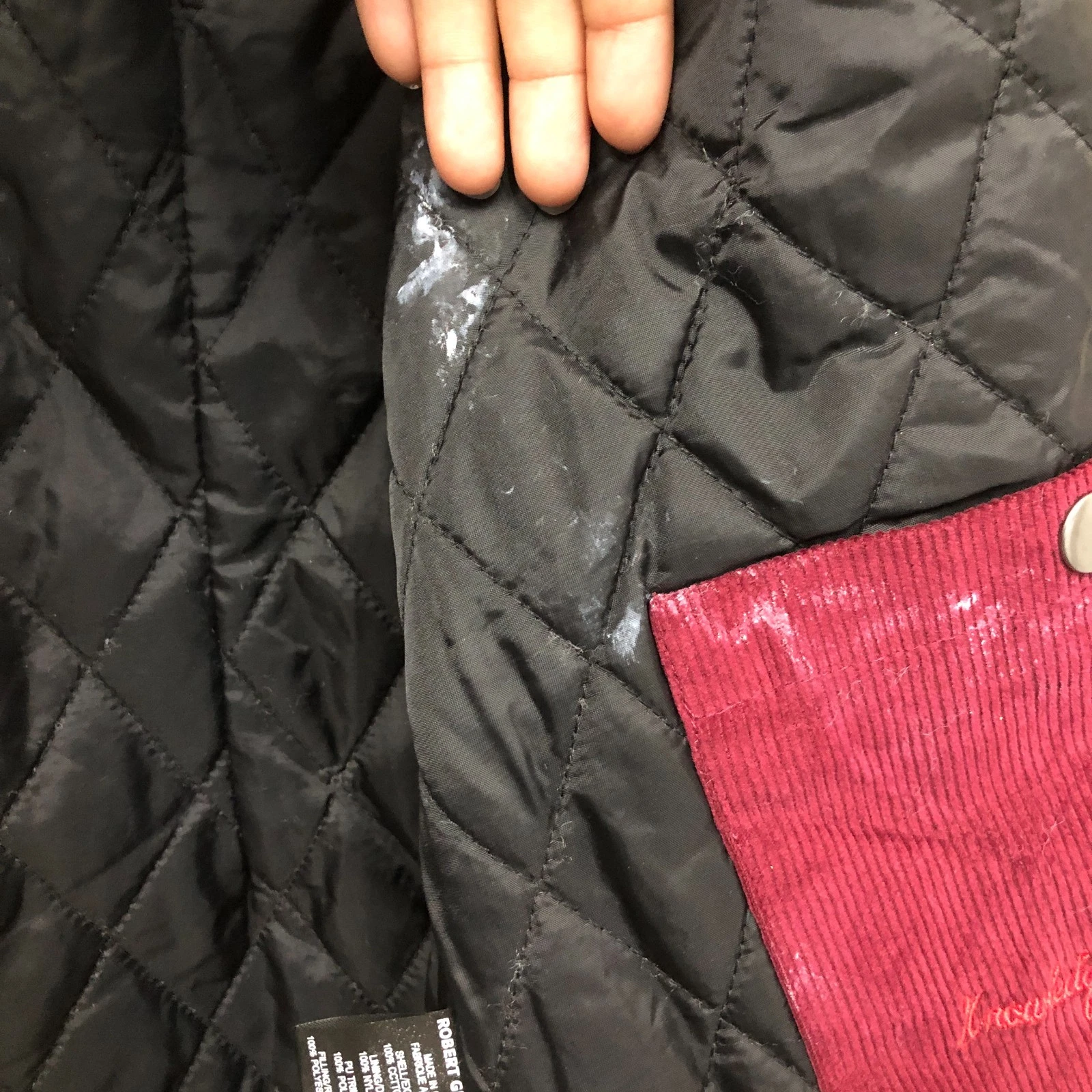 NEW Robert Graham Jacket Large Adult Red Burgundy Corduroy Quilted Lined Mens L image 10