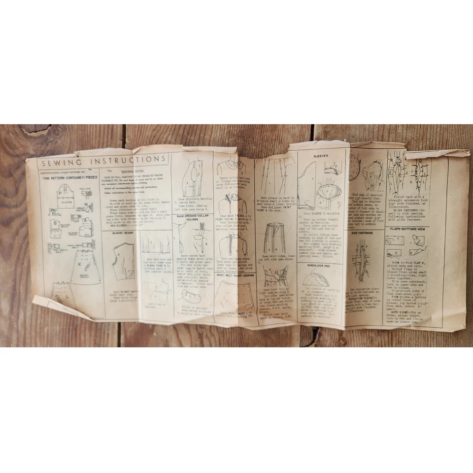 Vintage 1940s Sewing Pattern ORIGINAL: Jane Wyman Dress Hollywood Patterns 758 - Image 4 of 4