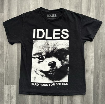 Idles Hard Rock For Softies T-Shirt Schwarz Medium Tee Top Band Hund Pomeranian