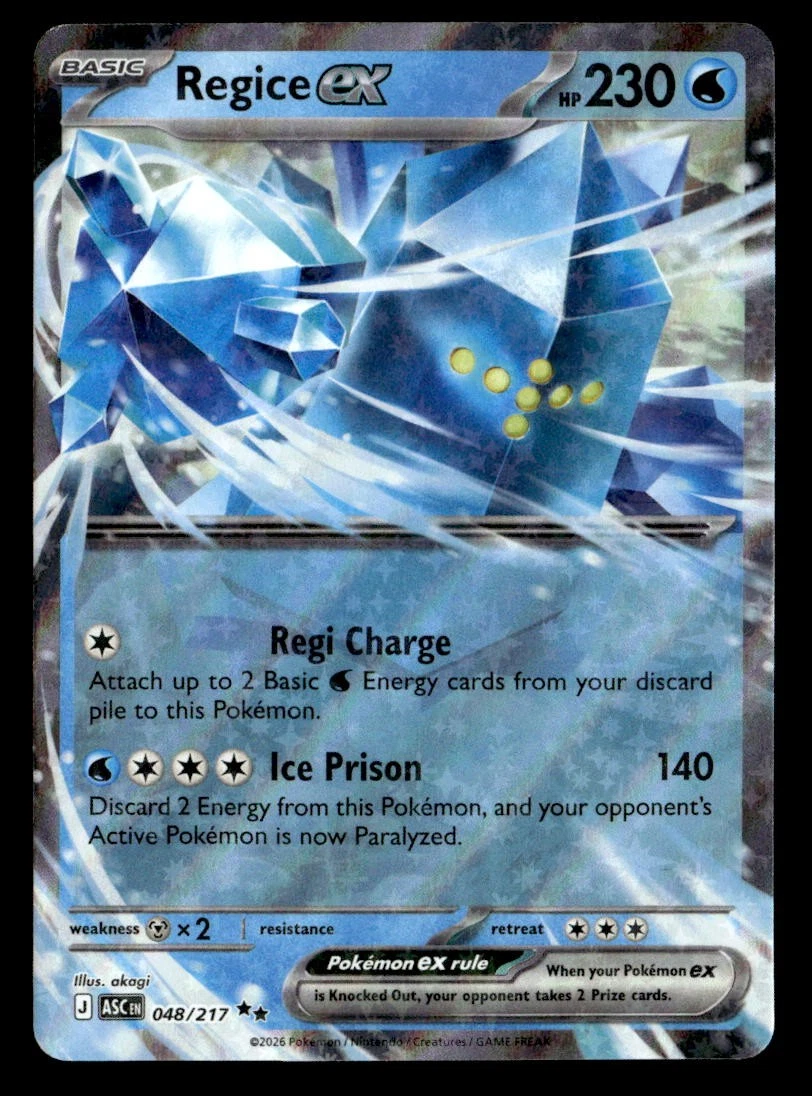 Regice ex Pokémon TCG Cards for sale