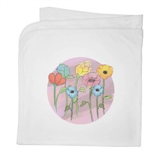'Selection Of Wildflowers' Cotton Baby Blanket / Shawl (BY00041666)