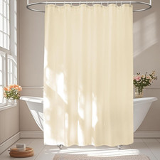 Waterproof Fabric Long Shower Curtain Liner with 3 Extra-Large Magnets, 72 x 78