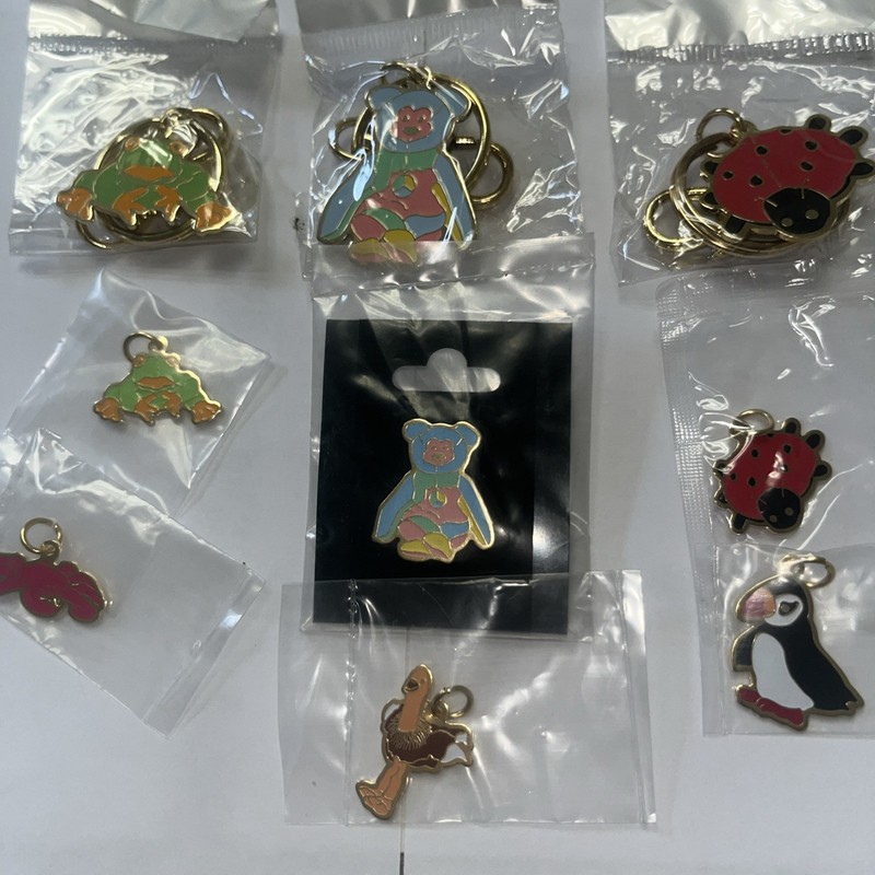 Vintage Beanie Baby Characters  Lot Pin Keychains Charms  New