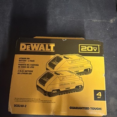 DEWALT 20V Lithium-Ion 4Ah Battery 2-Pack DCB240-2 Brand New FREE SHIPPING