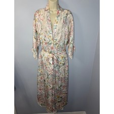 Christian Dior Vintage 80's Floral Lace Robe Romantic Cottage Core Women's L