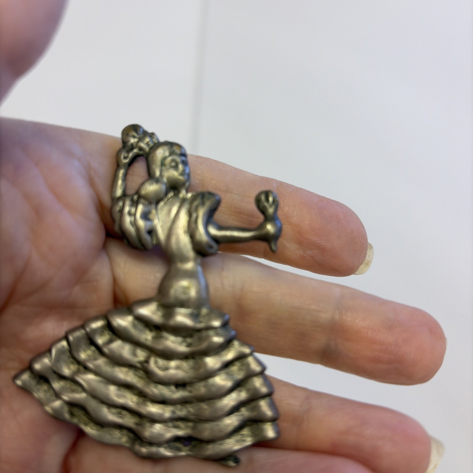 MEXICO TAXCO ANTIQue Dancing Lady Sterling Silver BROOCH/PIN