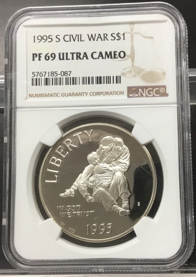 1995-S CIVIL WAR $1 Commemorative Silver Dollar PF69 ULTRA CAMEO NGC - Image 2 of 4