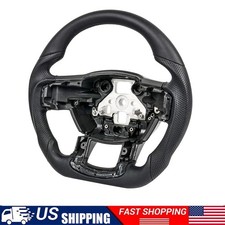 Full Black Leather Steering Wheel For Ford F-...