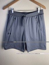 Under Armour Youth XL Gray Athletic Shorts Zipper Pockets Drawstring Loose Fit