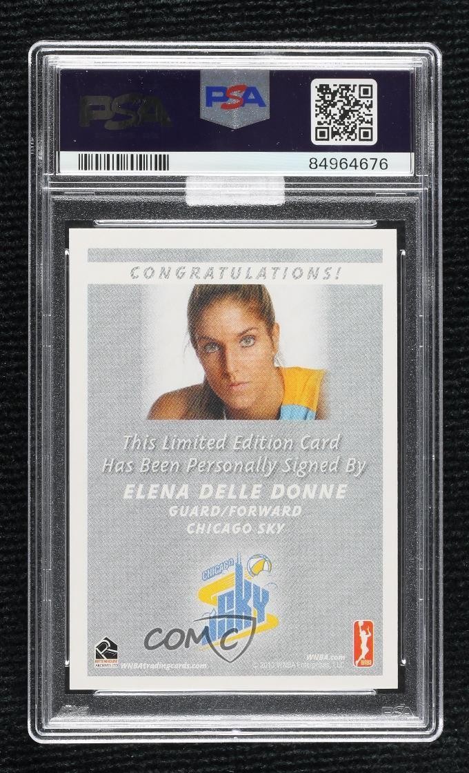 2013 Rittenhouse WNBA Elena Delle Donne #ELDD PSA 10 GEM MT Rookie Auto RC view 2