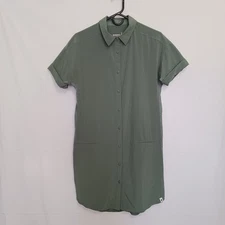 Smartwool women's Femmes button Sport golf shirt Dress Size S Moss green casual