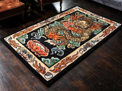 #ad New Style Hand Tufted Dragon Handmade Animal Print Wool Area Rug Carpet $275.94
