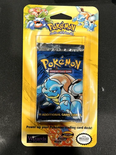 1999 Pokemon Unlimited Base Set Factory Sealed Blister Pack Blastoise