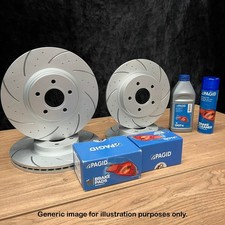 Dimpled Grooved Front & Rear Brake Discs Pagid Pads for Volvo V60 T6
