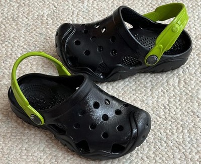 Crocs Kids Swiftwater Splash Clogs Child Size C11 Black Sandals Shoes Strap
