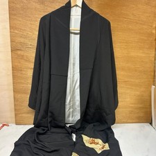 Vintage Japanese Kimono Black Floral Tomesode Style Traditional Robe