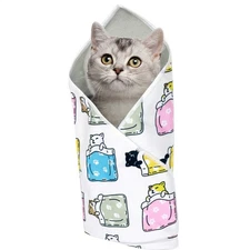 Cat Wrap For Grooming Self-Adherent Adjustable Blanket Fabric To Wrap Anti-Escap