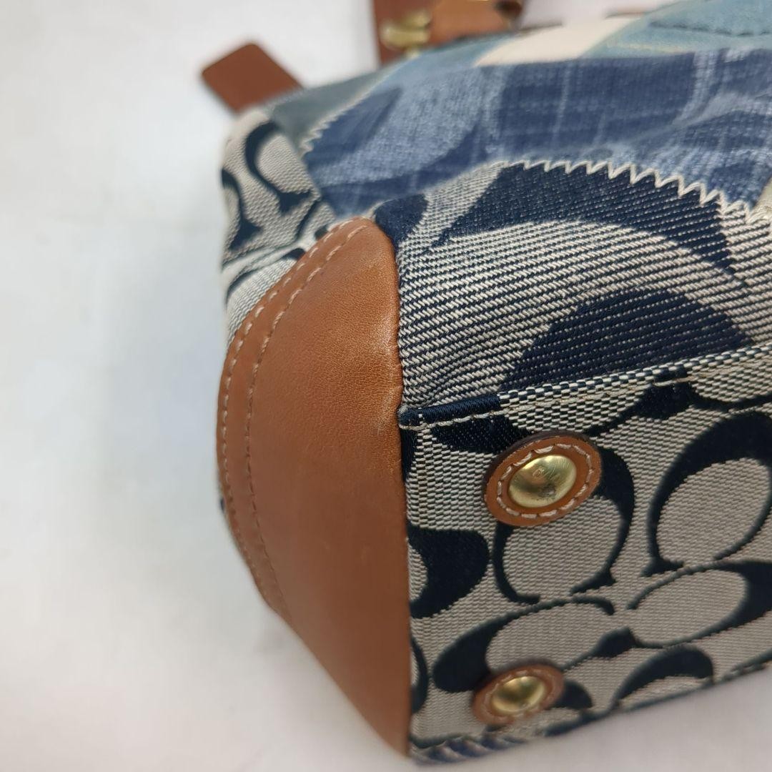 Coach Patchwork Denim Canvas Turnlock Shoulder Ba… - image 21
